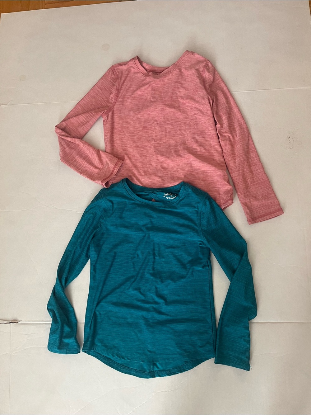 jumping beans Long-Sleeve Tees in Pink and Teal.  Like New